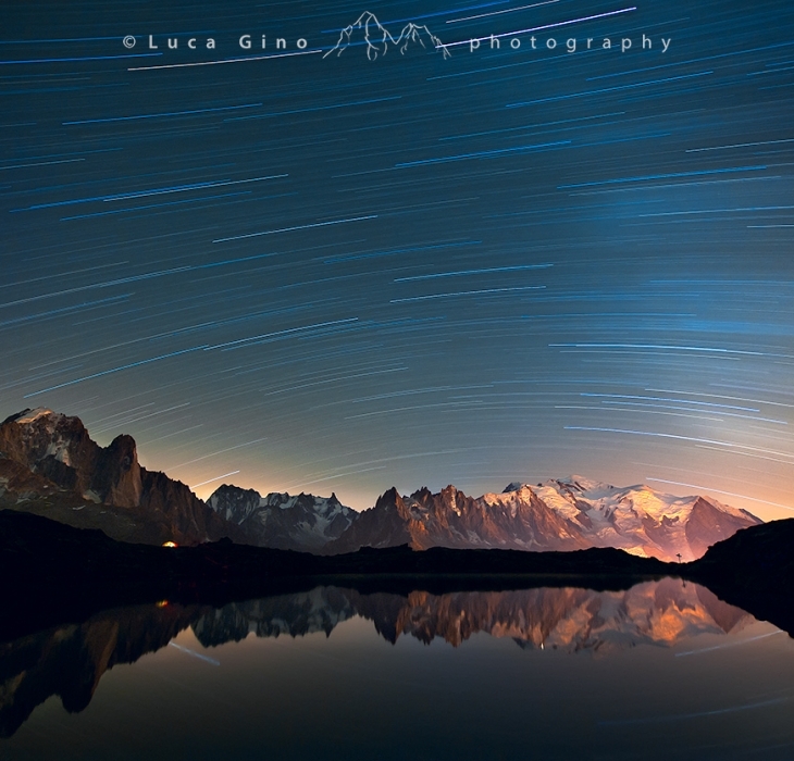 A night in front of Mont Blanc